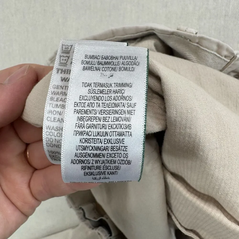 M&S Marks Spencer Slim Fit Chino Pants Mens 30 Ecru Beige Cotton Casual